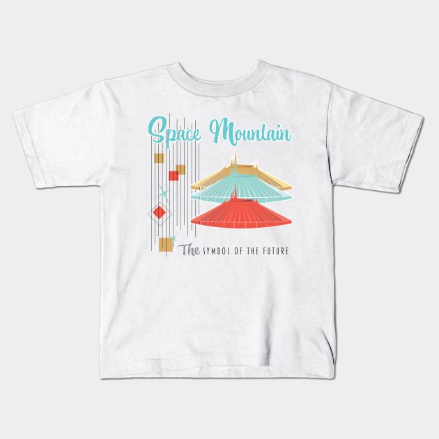 Space Mtn - Mid Century Modern - The Symbol of the Future Kids T-Shirt by WearInTheWorld